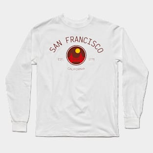 San Francisco City Golden Gate Bridge Print Long Sleeve T-Shirt